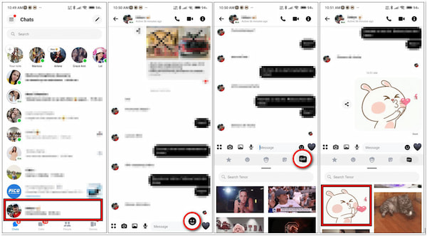 Send A Gif in Messenger Mobile App