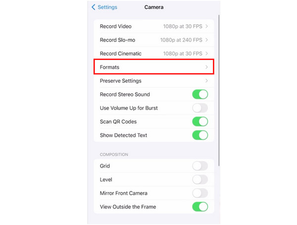 iPhone Camera Formats