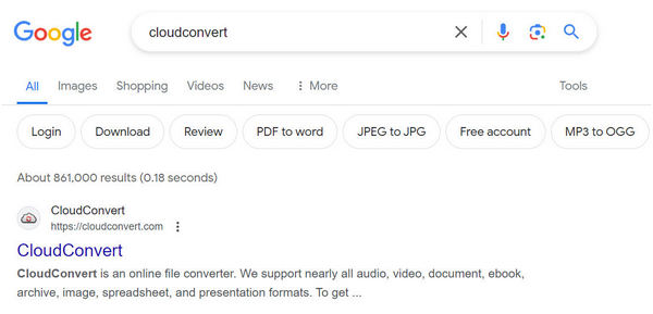 Cloudconvert Search Engine