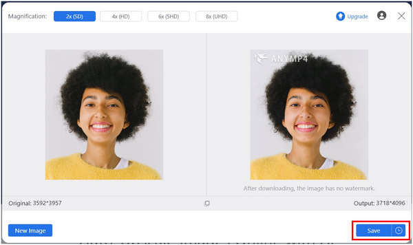AnyMP4 Image Enhancer Online Save