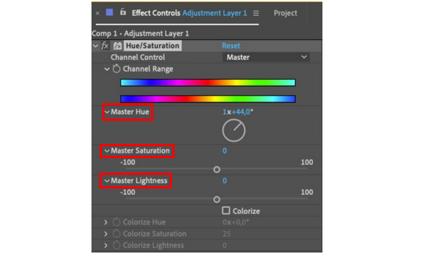 After Effects Color Adjustments