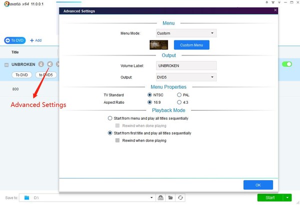 Personalize DVD Output