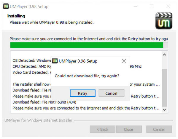 Umplayer Installation Error