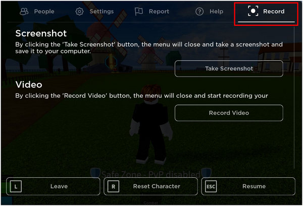 Roblox Setting Menu Record