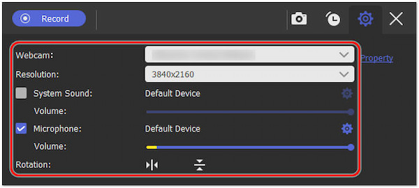 Set Webcam Settings