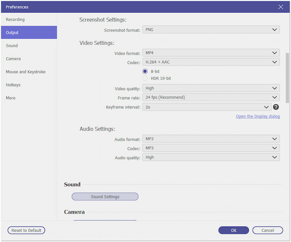 Modify Output Parameters