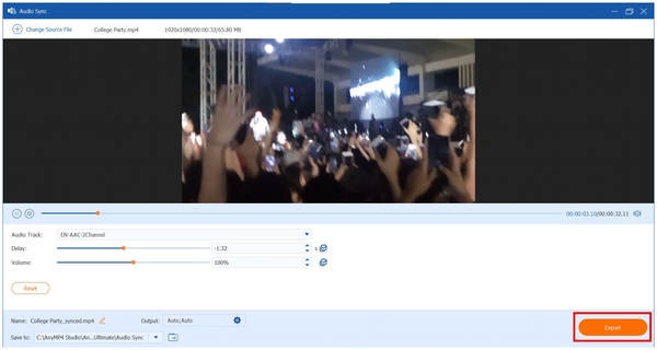Anymp4 Video Converter Ultimate Audio Sync Export