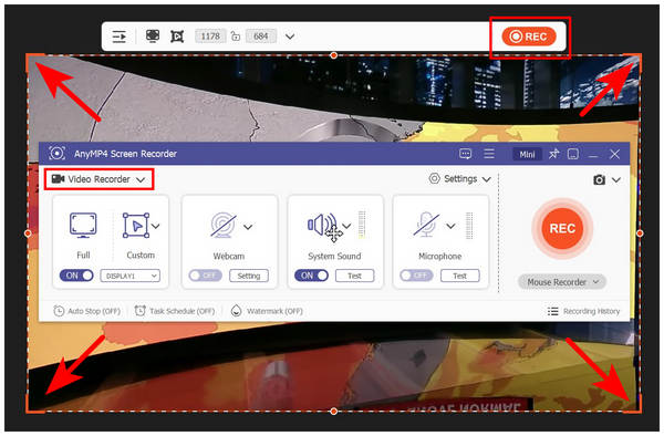 Anymp4 Screen Recorder REC Button