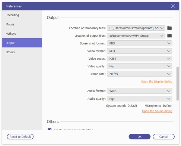 Select Frame recording