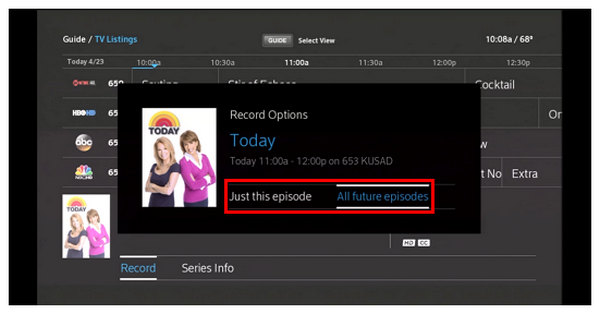 Xfinity Remote Recording Record Options