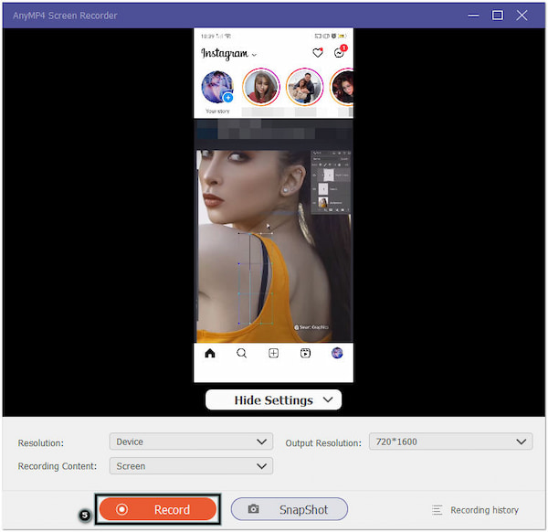 Optionally Record Instagram on PC