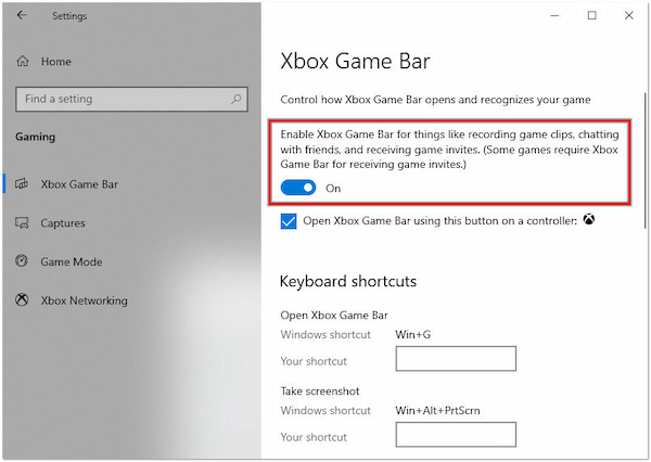 Enable Xbox Game Bar