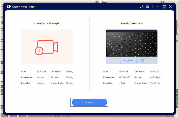 Initiate Video Repairing Process