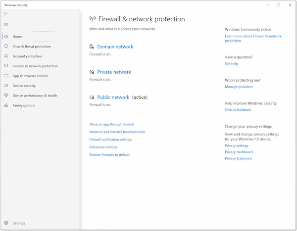 Check Firewall Settings