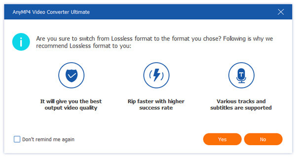 Confirmation for Changing MPG/MKV Lossless