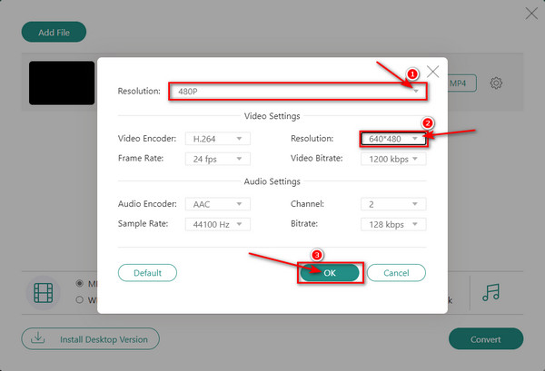 Online Resolution Settings