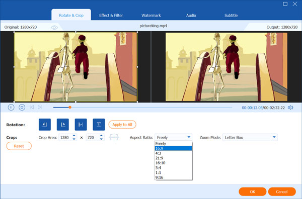 Select Aspect Ratio for TV