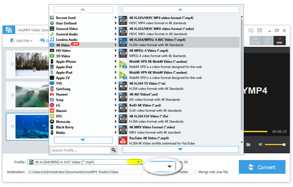 Select Output Profile