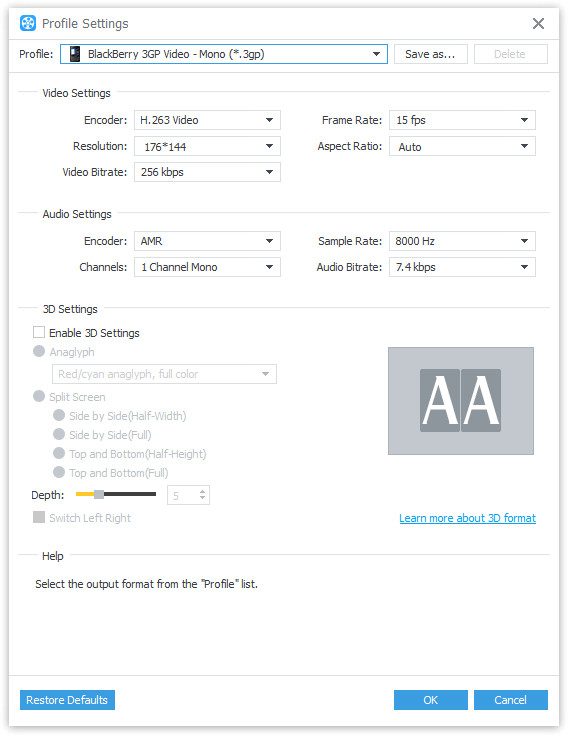 Profile Setting