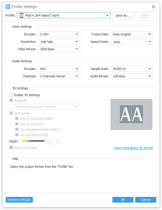 Profile Settings