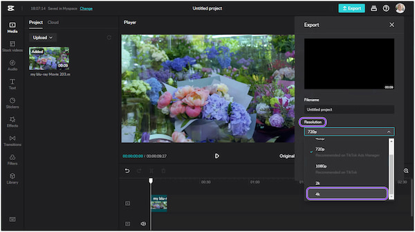 CapCut Online Video Editor 4K