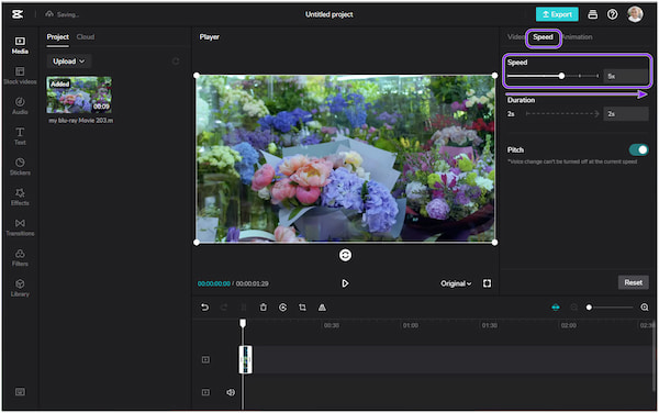 CapCut Online Video Editor Speed