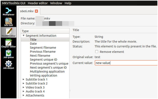 MKV Tool Nix Interface