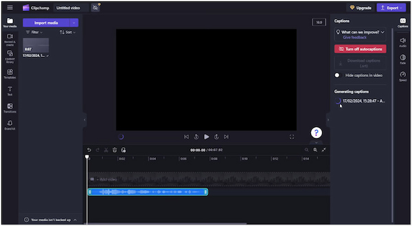 Clipchamp Auto Captions Not Working