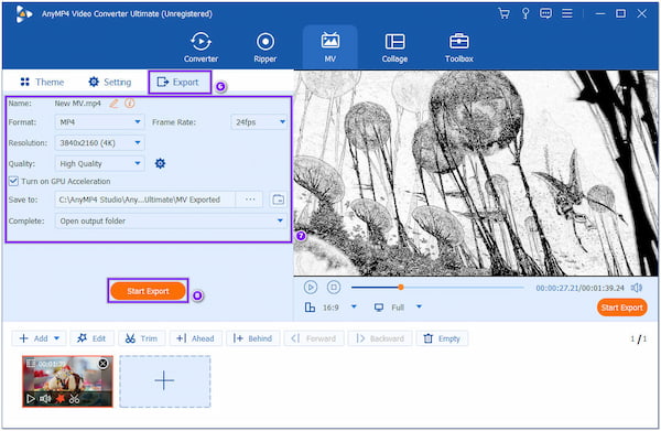 AnyMP4 Sketch Effect Export