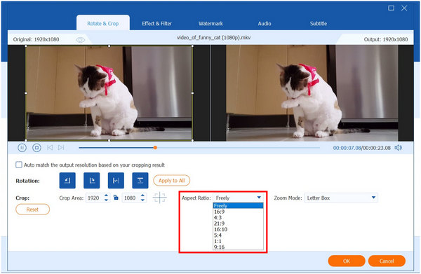 Anymp4 Video Converter Ultimate Aspect Ratio