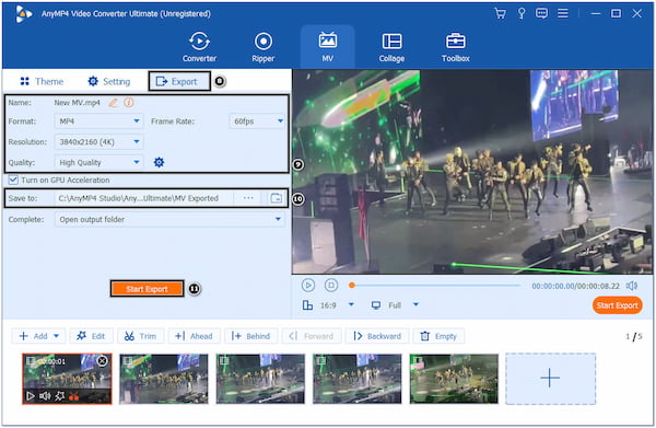 AnyMP4 VCU Create Fancam Export