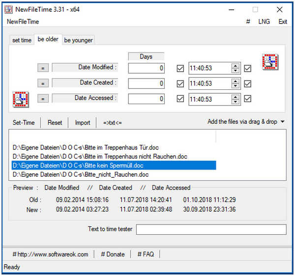 Newfile Time Interface