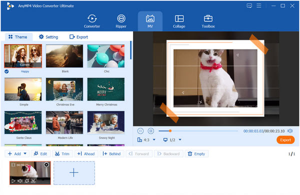 AnyMP4 Video Converter Ultimate MV Editor