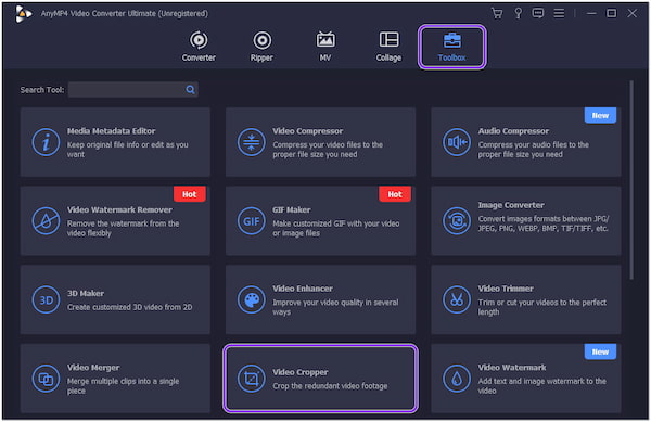 AnyMP4 Video Cropper Toolbox