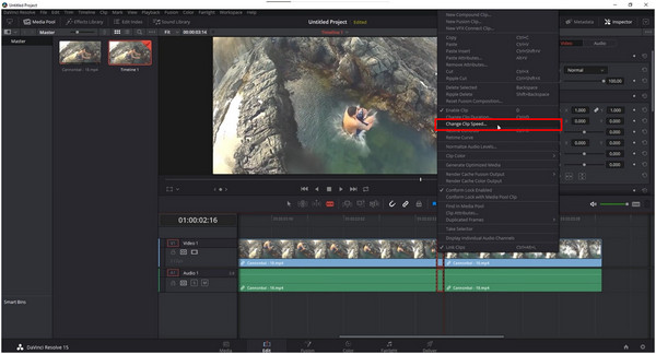 Davinci Resolve Change Clip Speed