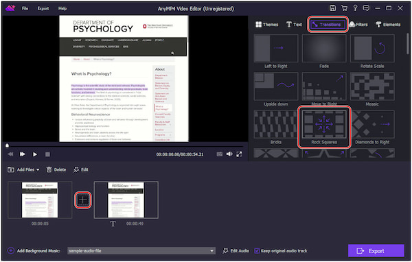 Apply Transitions Between Clips