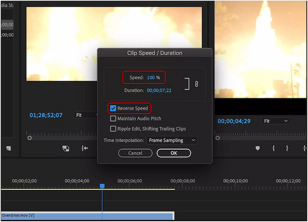 Configure Reversed Video Speed