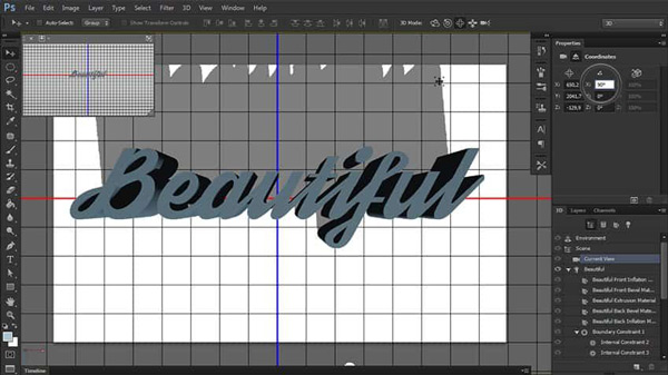 Make 3D Effect in Photoshop Coordinates