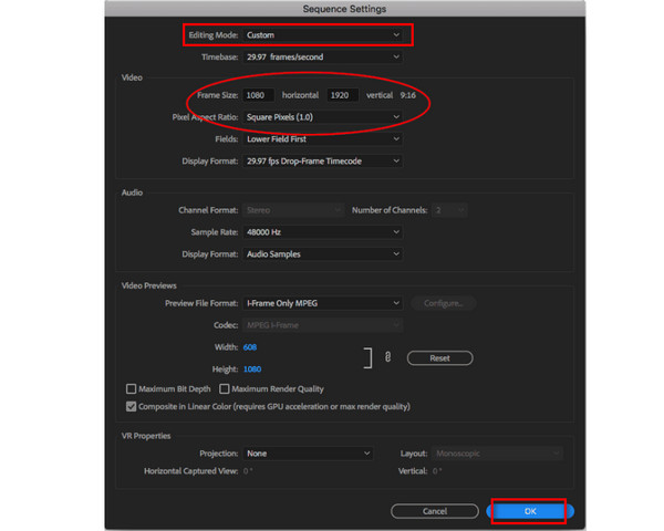 Adobe Premier Pro Sequence Settings