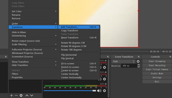 OBS Edit Transform
