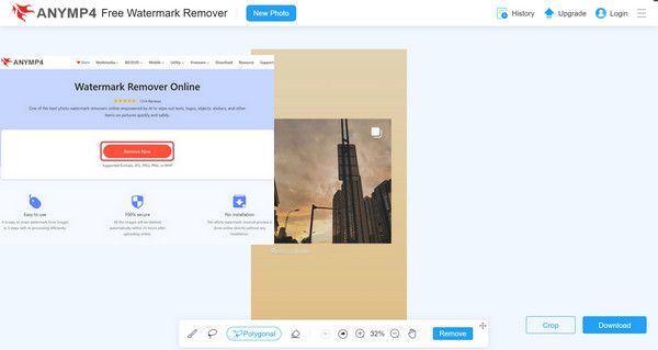 Upload Instagram Image to Anymp4 Watermark Remover Online