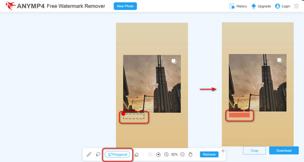 Use Tools to Select Instagram Watermark Parts