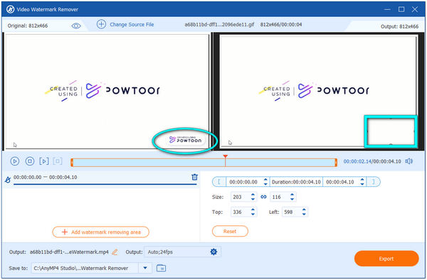 Remove Powtoon Watermark AnyMP4 Export