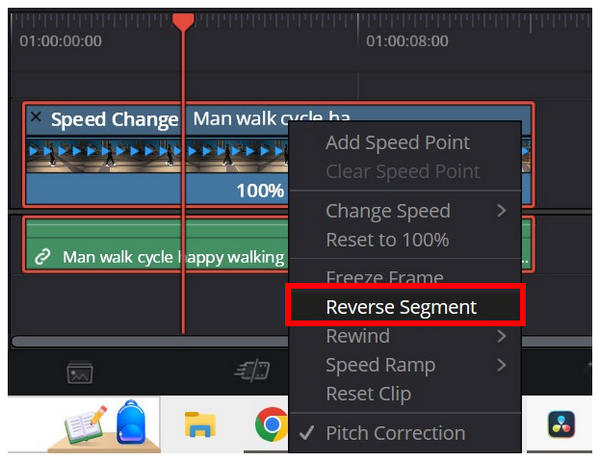 Retime Controls Reverse Segment