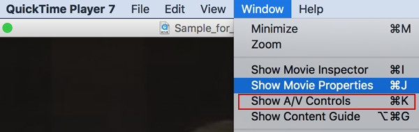 Show Audio Video Controls QuickTime 7