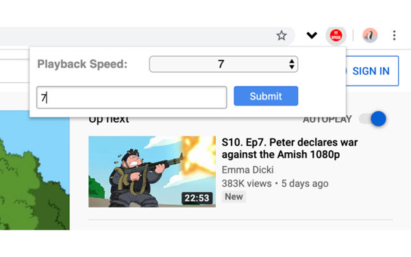 Youtube Playback Speed Control