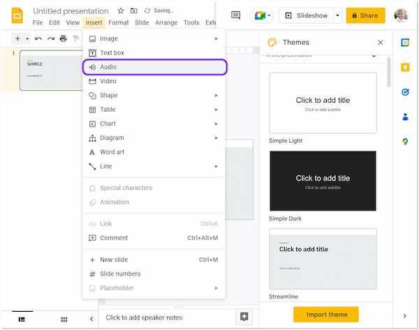 Voice Over on Google Slides Audio